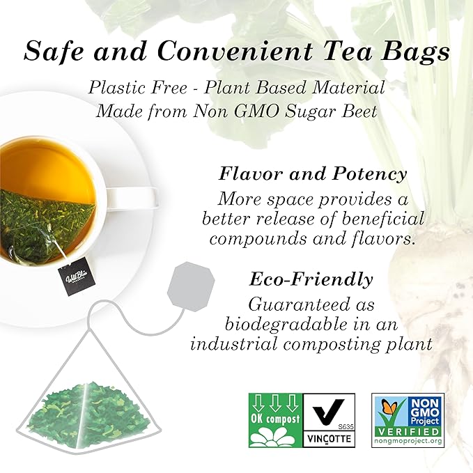 Wild Bliss Organic Wild Stinging Nettle Leaf Tea - Caffeine Free Urinary Tract and Joint Health Herbal Support - Pharmacopoeia Potency