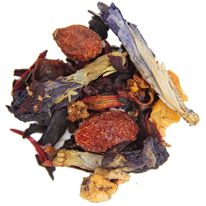 Tea Whisker - Purple Rain, Butterfly Pea & Hibiscus, Floral Herbal, Loose Leaf Tea, 4 Ounce Pouch, Serve Iced or Hot, Non-Caffeinated
