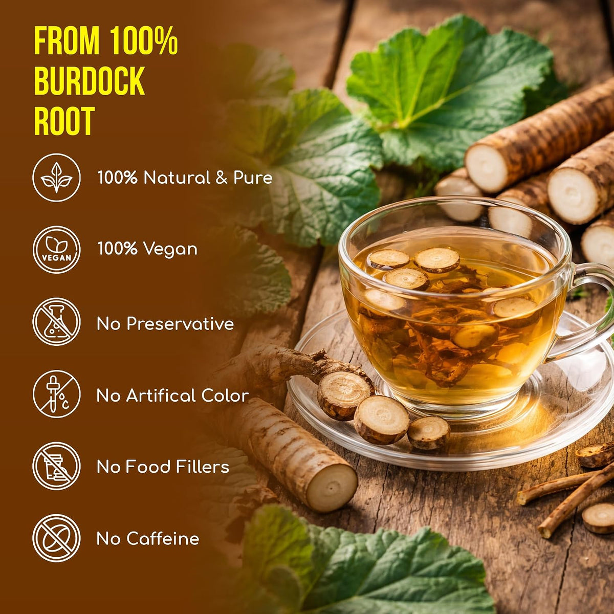 FreshDrinkUS, Premium Burdock Root Tea, 75 Count, Pure, Caffeine Free