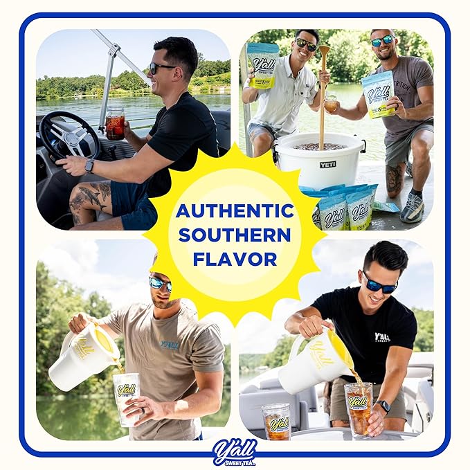 Y'all Sweet Tea - Iced Tea Bags Half Gallon Size in 7.5 Gallons Per Pack Quick Brew Authentic Southern Ice Tea | As Seen on Shark Tank (Caffeinated)