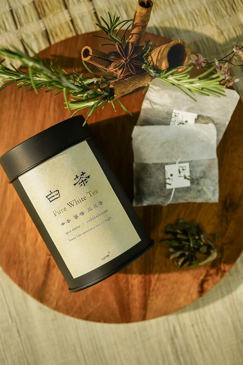 Curret White Tea Blend – Fujian &amp; Yunnan White Tea, Honey Sweet, 15 Count