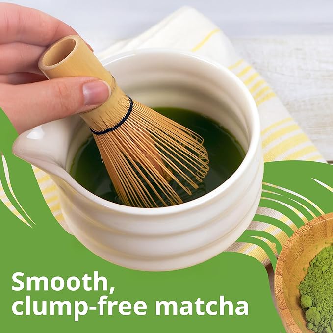 100 Prong Bamboo Matcha Whisk, Traditional Chasen for Smooth and Frothy Matcha Tea, Handcrafted Bamboo Matcha Tool