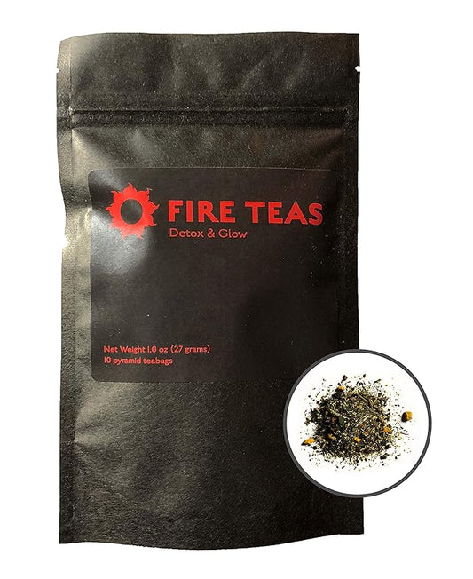 Fire Teas - 14 DAY TEA Cleanse - Organic Turmeric (Curcumin), Ginger, White Peony Tea, Cardamom, Cinnamon, Hibiscus & Saffron