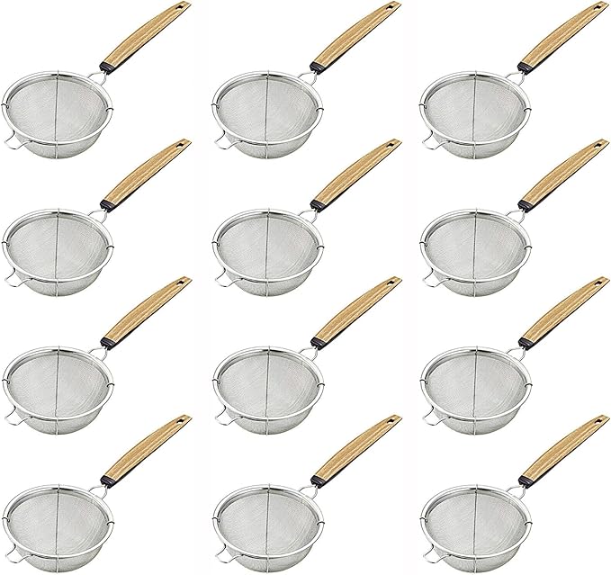 JapanBargain 2459, Fine Mesh Tea Strainer with Handle Stainless Steel Small Sifter For Drinks, Cockt