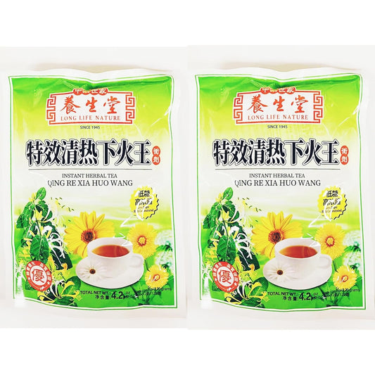 Instant Herbal Tea Qing Re Xia Huo Wang, Less Sugar.High Concentruted,4.2 oz, Pack of 2 特效清熱下火王