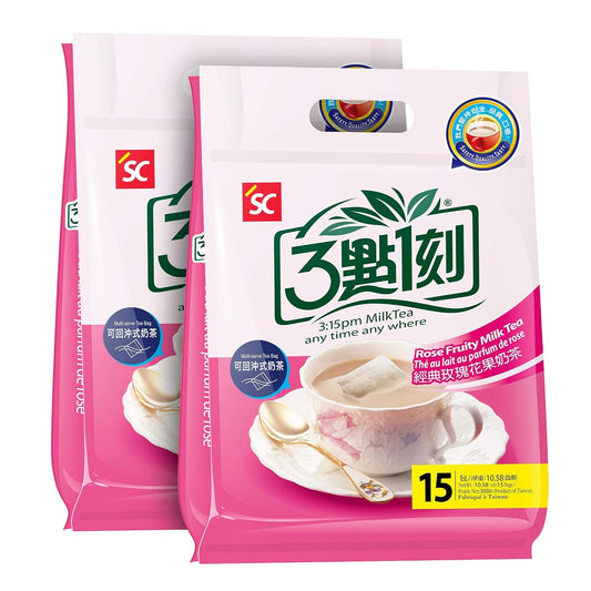 3:15pm Milk Tea - Classic Series - Authentic Bubble Tea (10 teabags) (Rose Fruity Milk Tea, 30)
