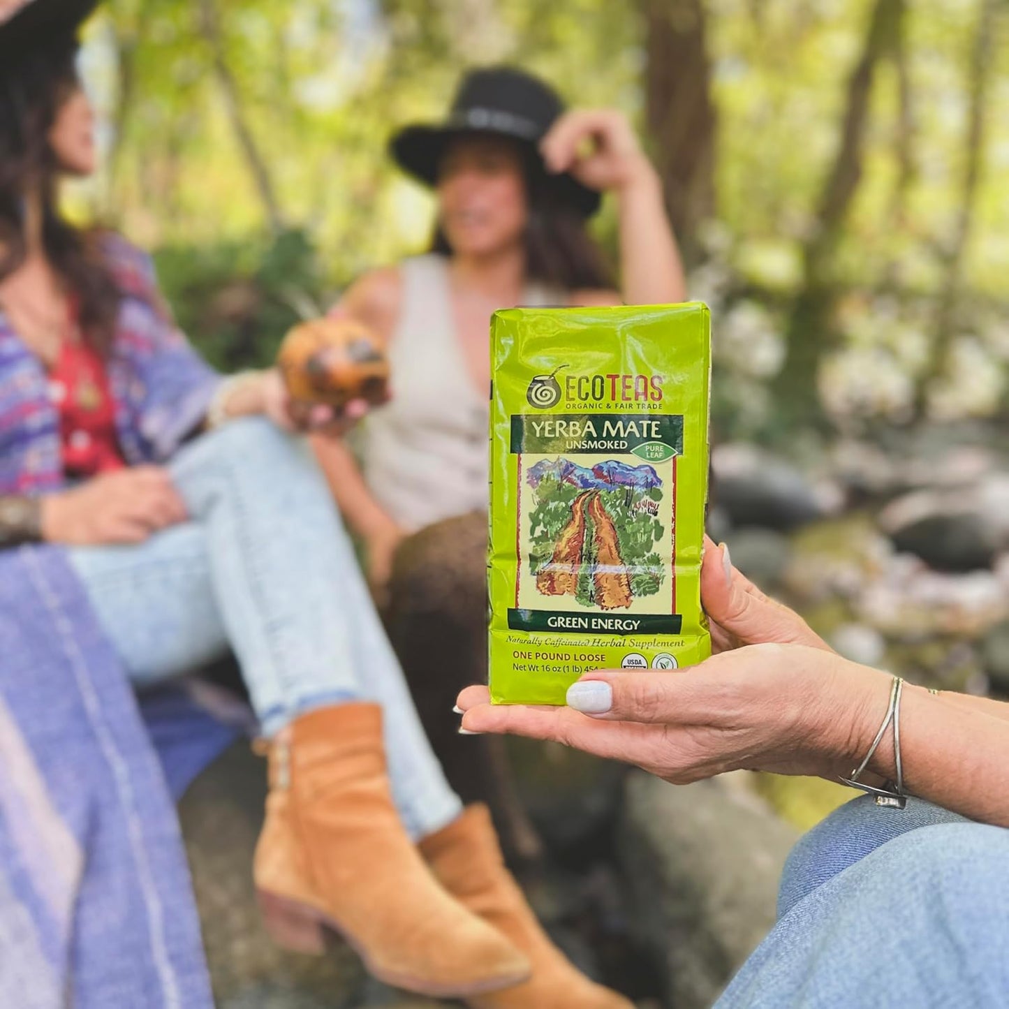 ECOTEAS Organic Yerba Mate Loose Leaf Tea – Natural Energy & Detox Herbal Tea – Caffeine Alternative - Kosher, Non-GMO, Gluten-Free - Unsmoked Pure Leaf from Argentina, 1 lb