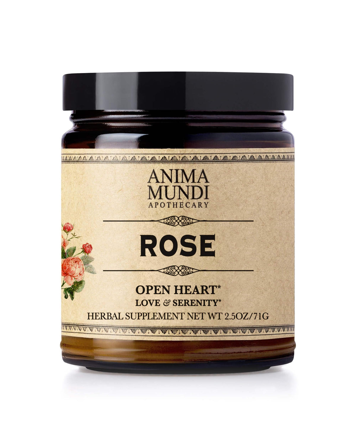 Anima Mundi Apothecary Love + Serenity Rose Petal Powder - with Edible Dried Rose Petals & Buds - for Heart Chakra - Fluffy