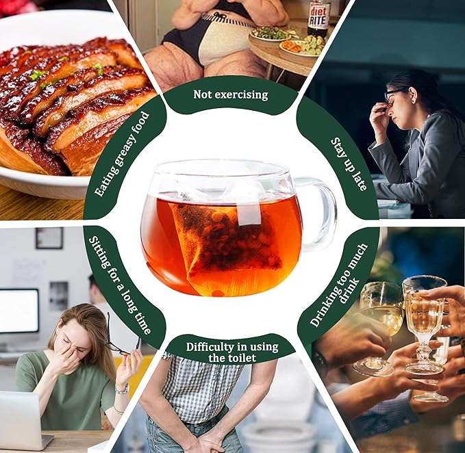 Oil-Reducing Tea, 10 Herbal with Excellent Formula, Organic Oil Cleansing Tea for Liver, Chinese Herbal Tea (30 Tea bags / 2 Box)