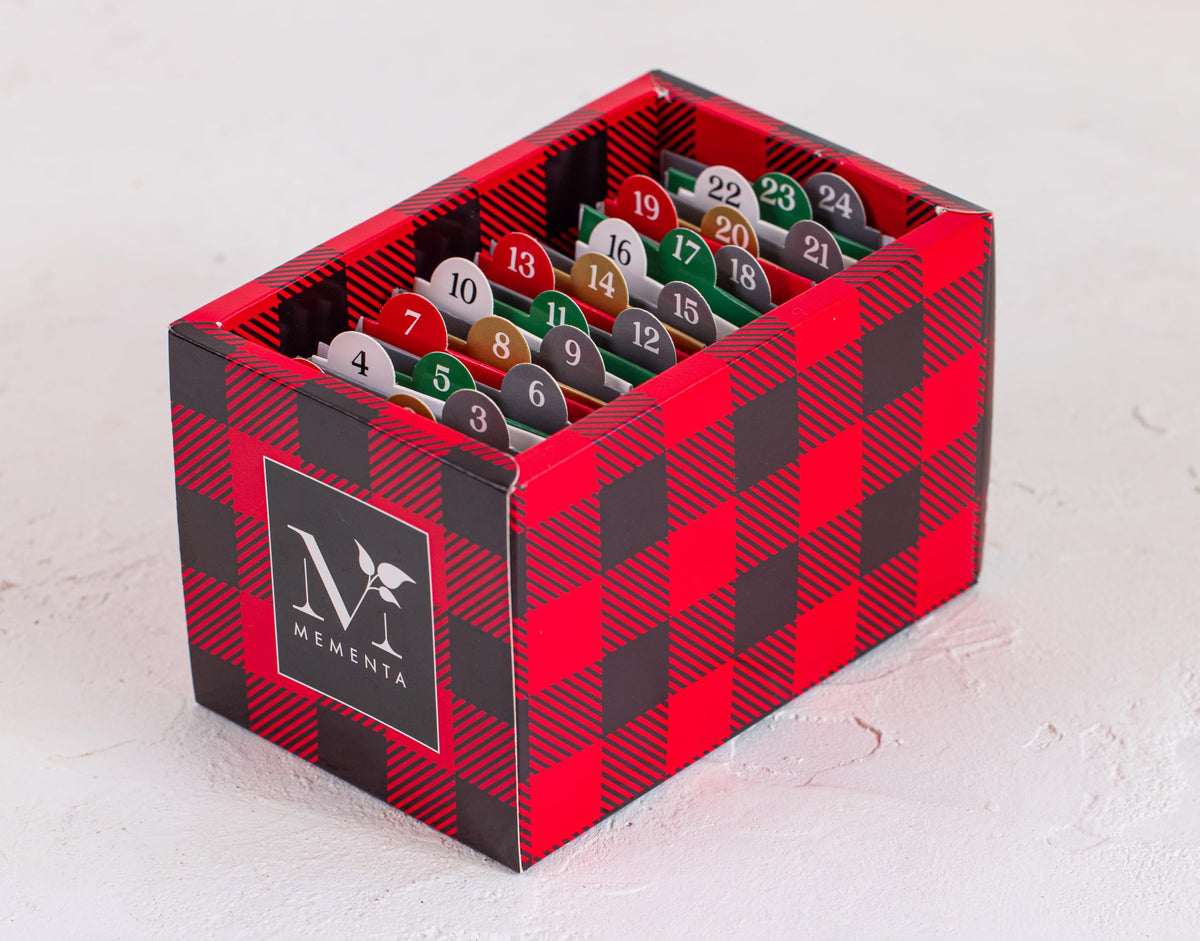 Mementa Inc - Advent Calendar Gift Box | 24 Unique Individually Wrapped Tea Bags - Holiday Gift Pack