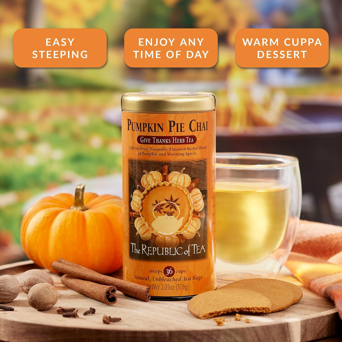 The Republic of Tea Pumpkin Pie Chai Herbal Tea