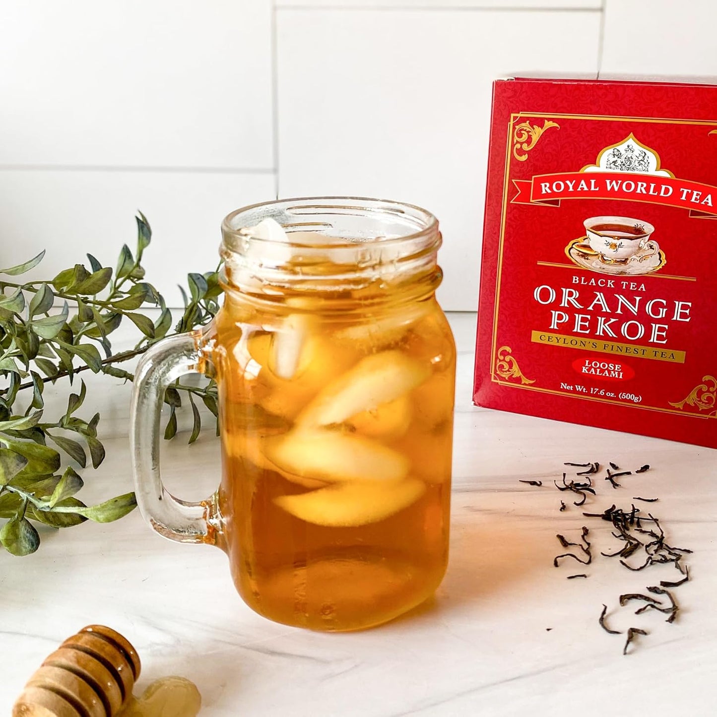 Royal World Black Tea Orange Pekoe Kalami Ceylons Finest, Natural Aroma and Bright, Golden Color, 17.6 oz
