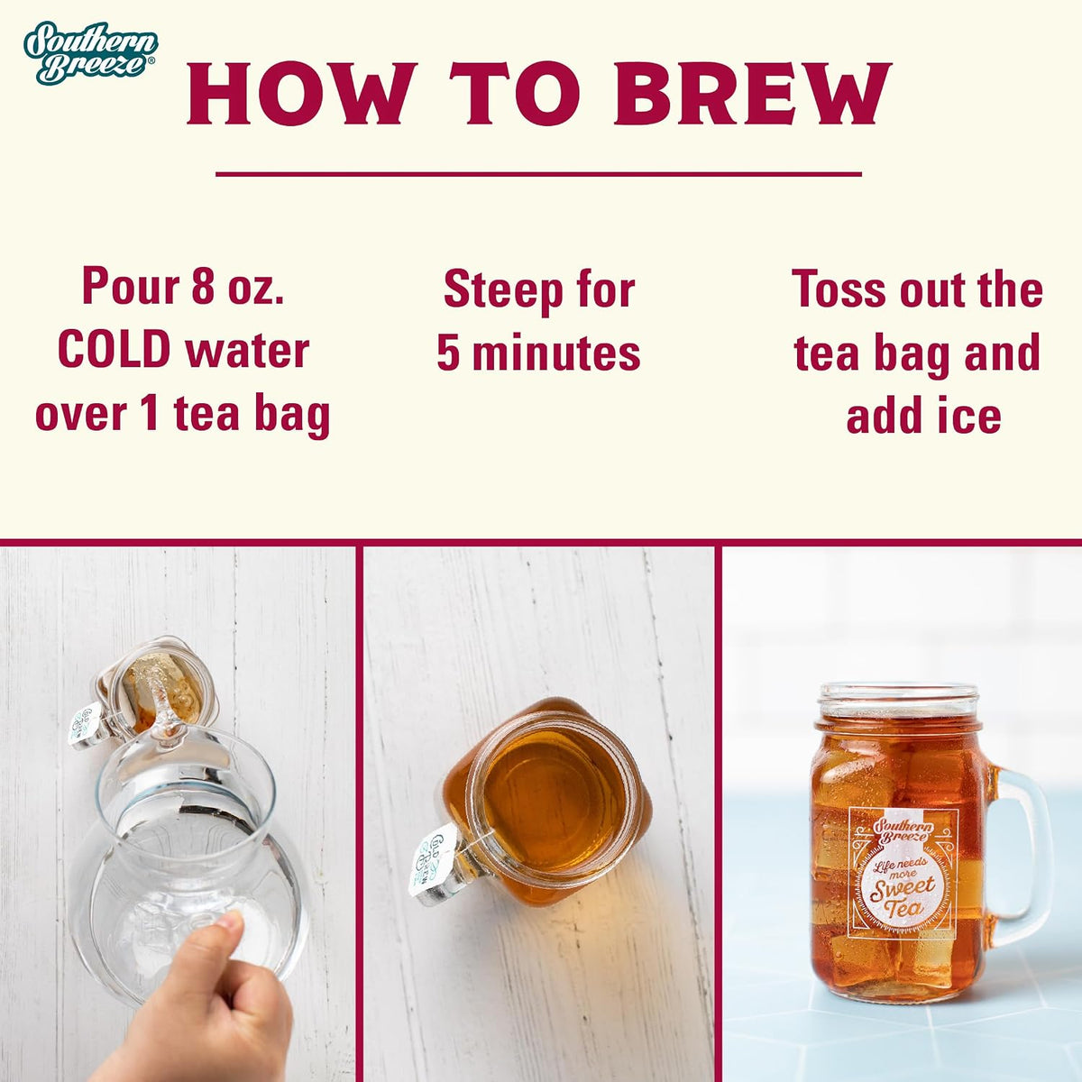 Southern Breeze Cold Brew Sweet Tea Watermelon Iced Tea 20 Tea Bags