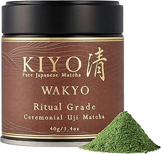 Kiyo Matcha Ritual Grade Wakyo Ceremonial Uji Matcha - Pure Japanese First Harvest Ceremonial Grade Matcha Green Tea Powder from Uji, Japan (40g/1.41oz)