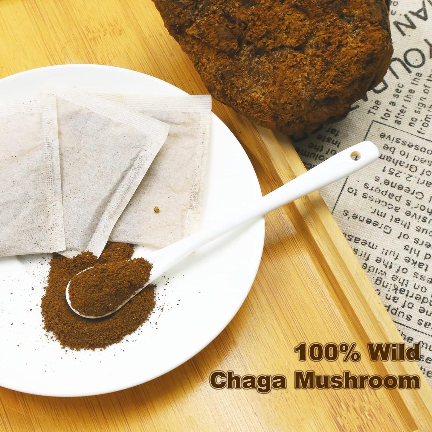 FullChea - Chaga Tea Bags, 30 Count, Chaga Mushroom Tea