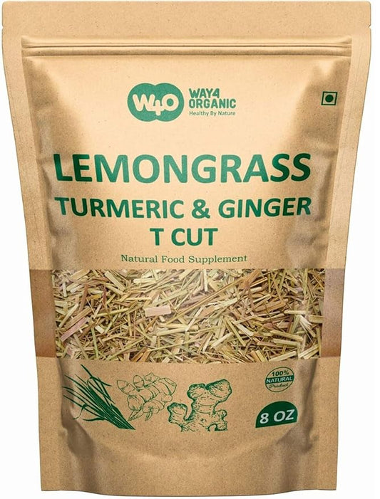 Lemongrass Loose Leaf Herbal Tea with Benefits of Turmeric and Ginger, Caffeine Free, 224g (8-ounce), Culinary Use