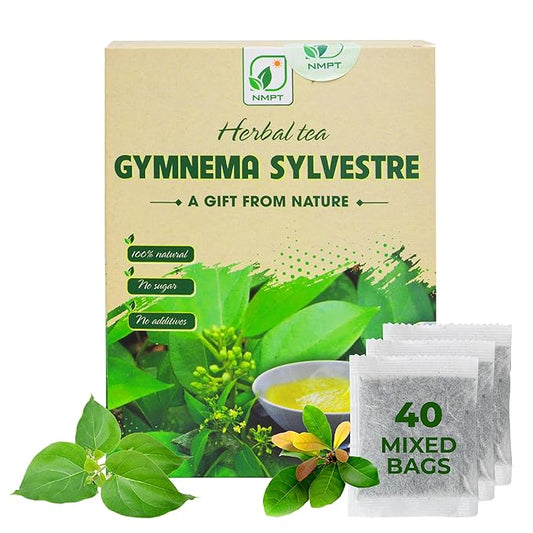 Nmpt Dried Gymnema Sylvestre Leaf Tea, Celastrus Hindsii, 100% Hand Pick, Organic Herbal Tea, 40 Count, Freeze Drying, Gluten Free, Dairy Free
