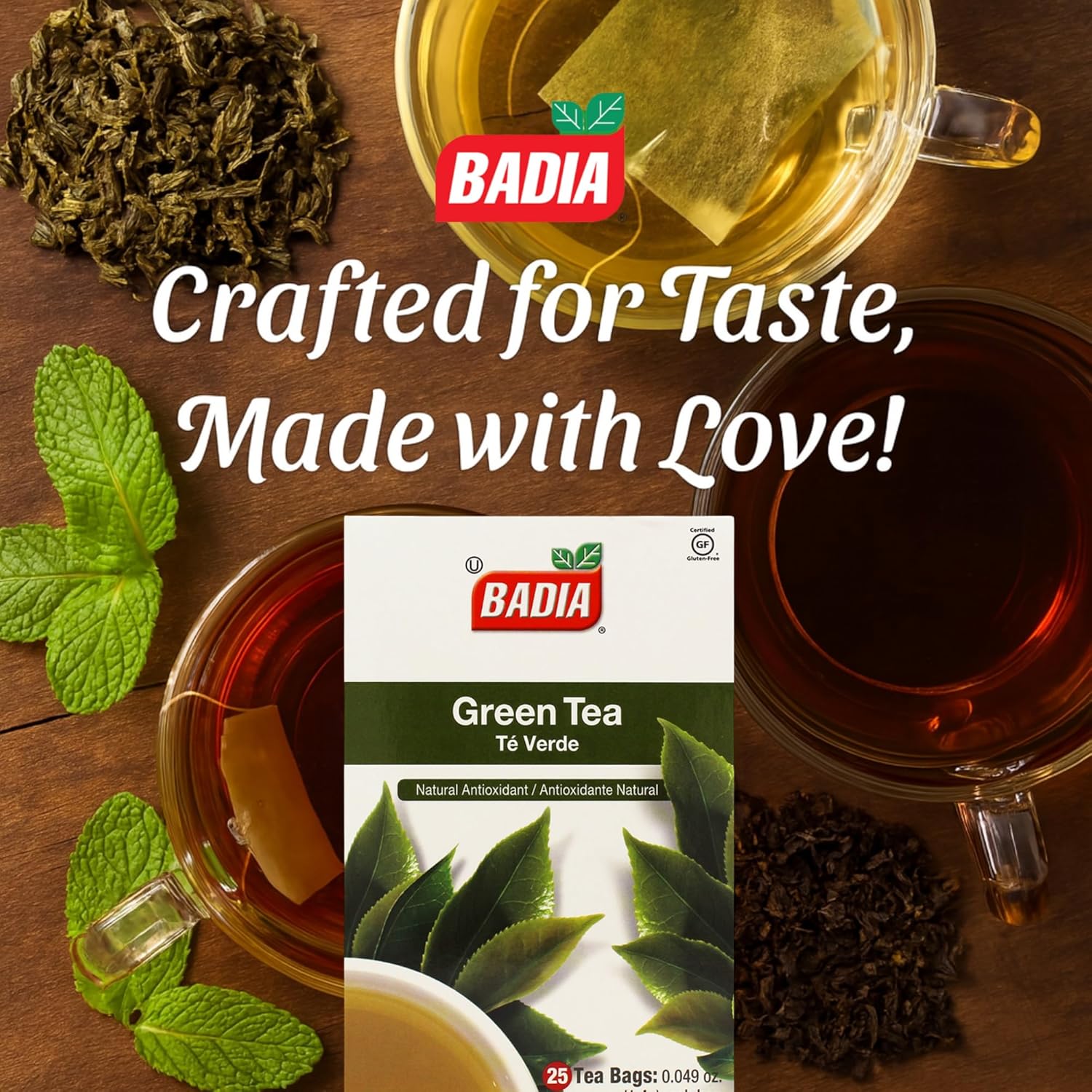 Badia Green Tea, 25 Bags – Refreshing Natural Antioxidant Tea with Smooth, Delicate Flavor