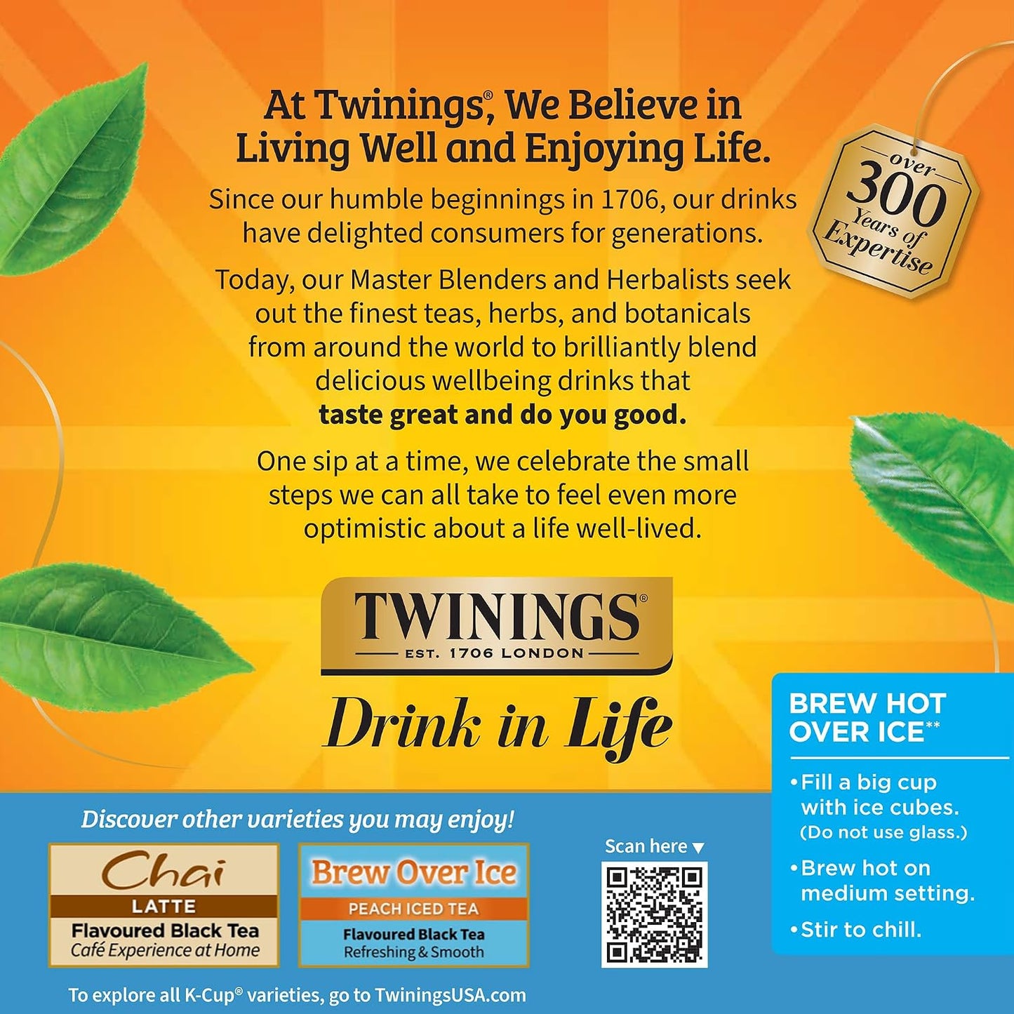Twinings Brew Over Ice Unsweetened Black Iced Tea K-Cups 12 CT Box (6 Pack) | Refreshing, Smooth, Pure Black Tea, Naturally Caffeinated, 72 Keurig Pods for Single Serve Brewers, Fresh Iced Tea in Seconds