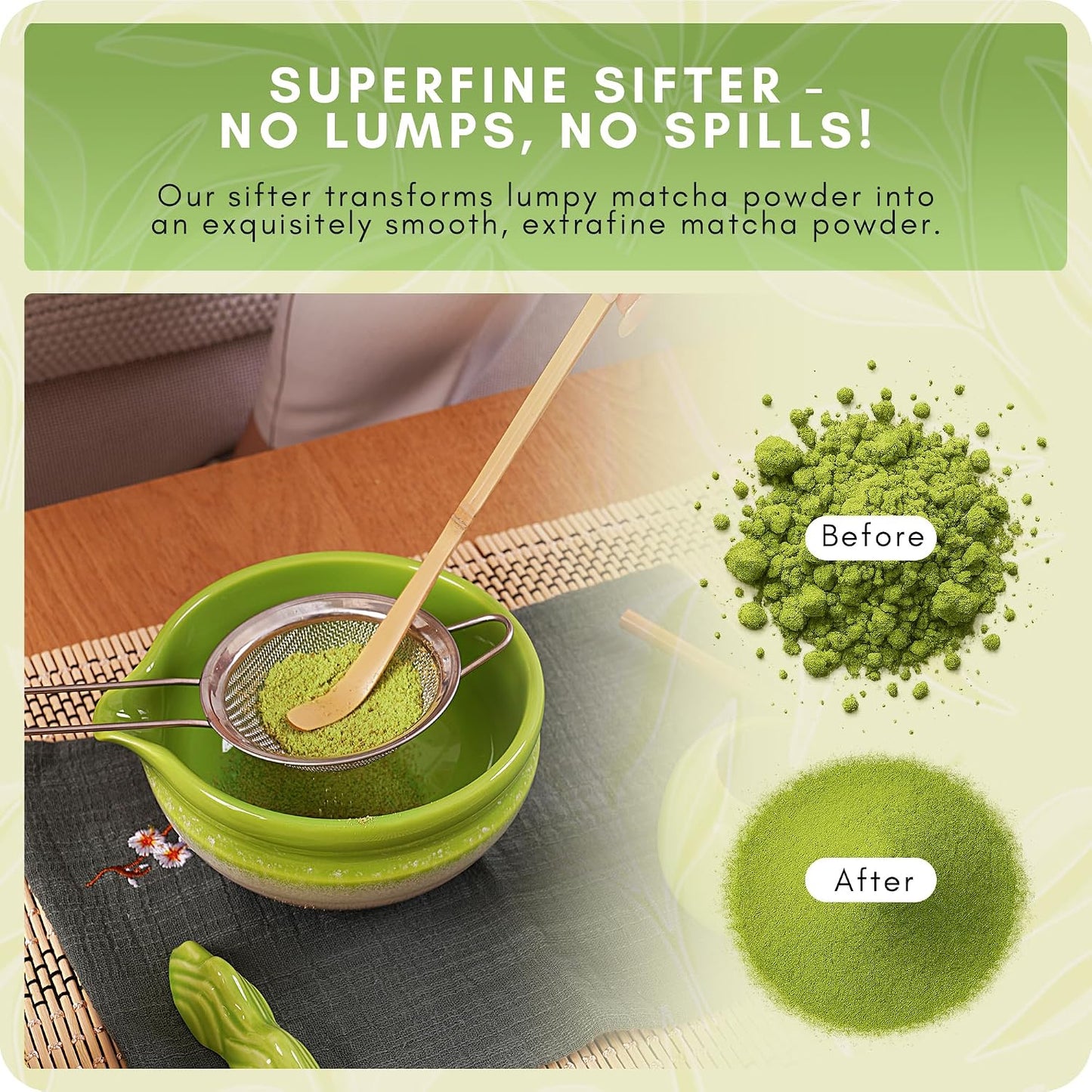 Matcha Whisk Set, 10 Pcs Japanese Kit | 500ml Bowl
