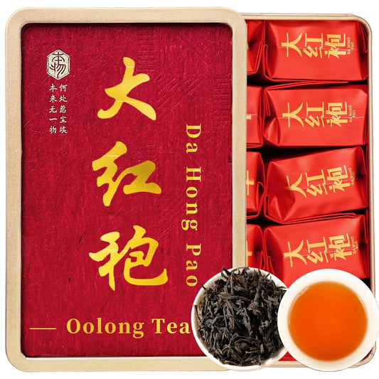 XIXICHA Dahongpao Oolong Tea Rock Tea 80g/2.82oz 8g*10bags Chinese Loose leaf Tea Big Red Robe Strong Flower Aroma Wuyi Mountain Da Hong Pao 大红袍 乌龙茶 茶叶 福建武夷山岩茶 独立包装袋泡