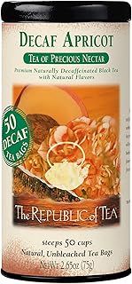 The Republic of Tea — Decaf Apricot Black Tea Tin, 50 Tea Bags, Environmentally-Friendly Decaffeinated Tea
