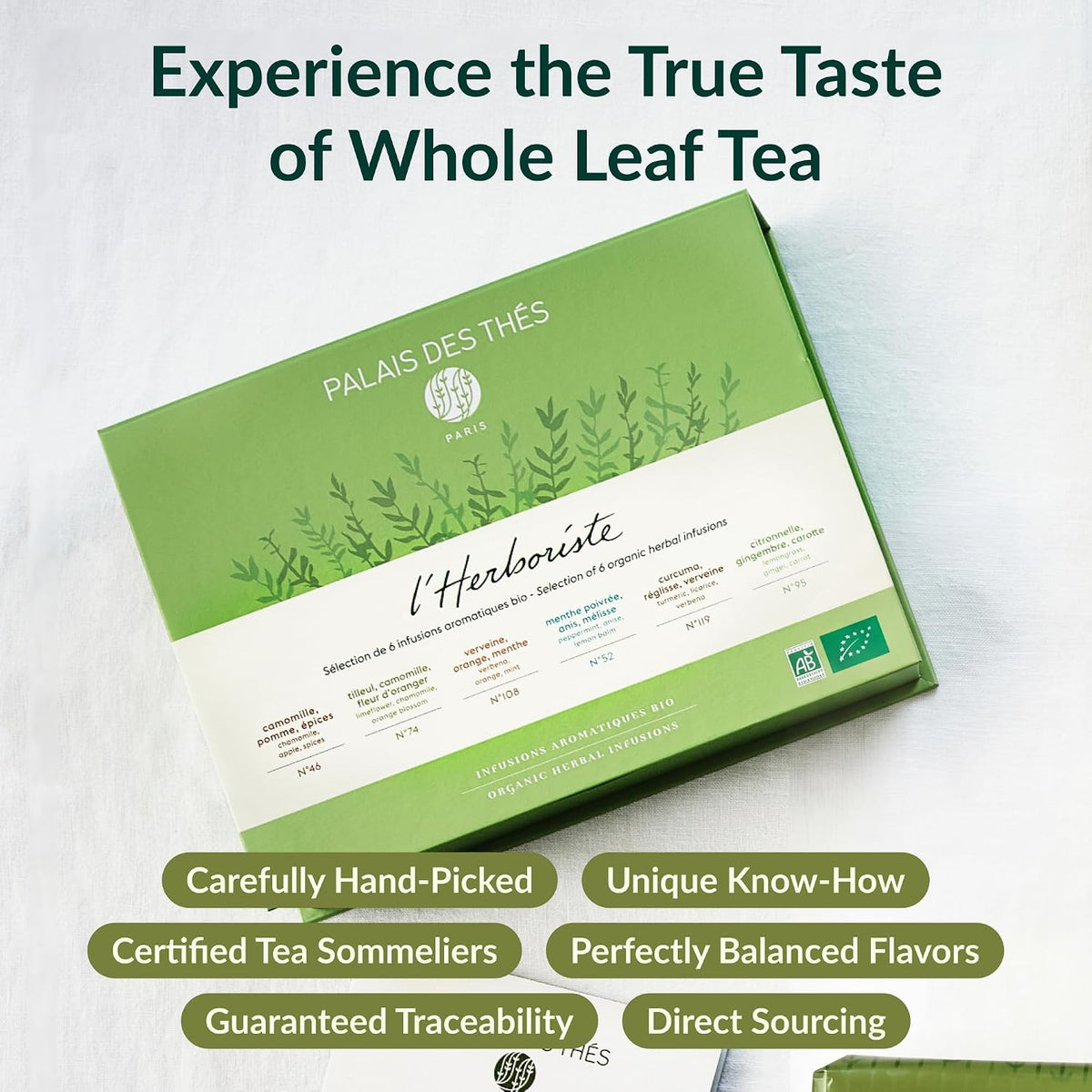 Palais des Thés - Herbal Teas Gift Set- Premium assortment - 36 Cotton Bags