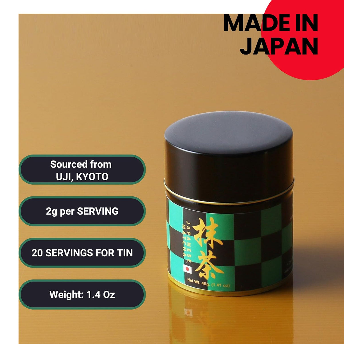Matcharl Matcha Powder, Japanese Ceremonial Grade, 40g/1.4oz - TAROU(太郎) -