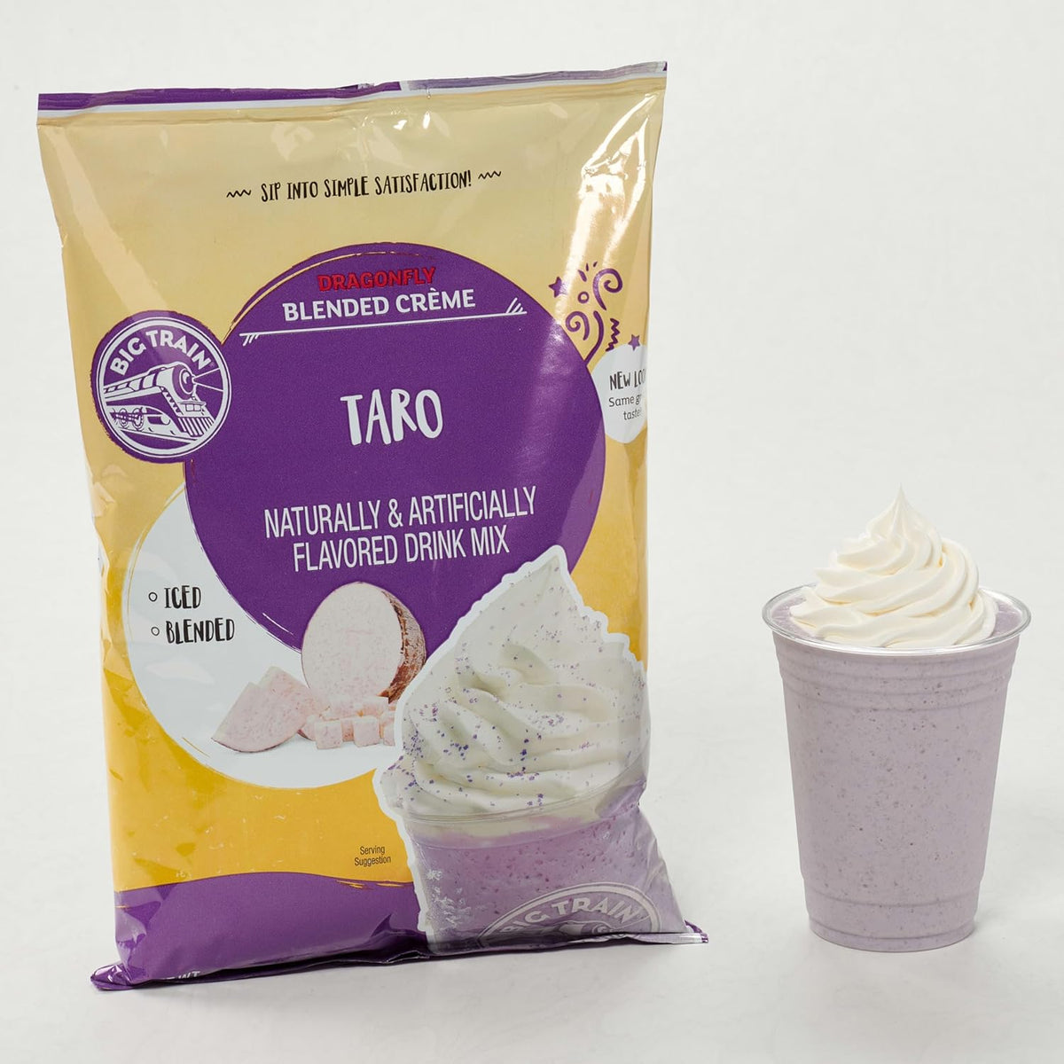 Big Train Dragonfly Taro Blended Crème Beverage Mix, 3.5 lb (Pack of 1)
