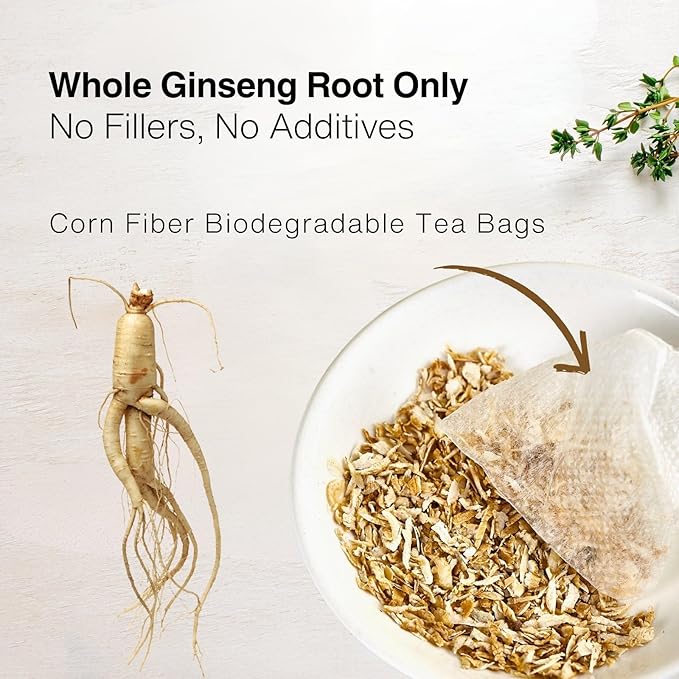 Ginseng Tea Bags – 45 Count, Natural Kidney Cleanse Detox & Repair Tea for Men & Women, Herbal Ginseng Root Tea for Kidney Health Support