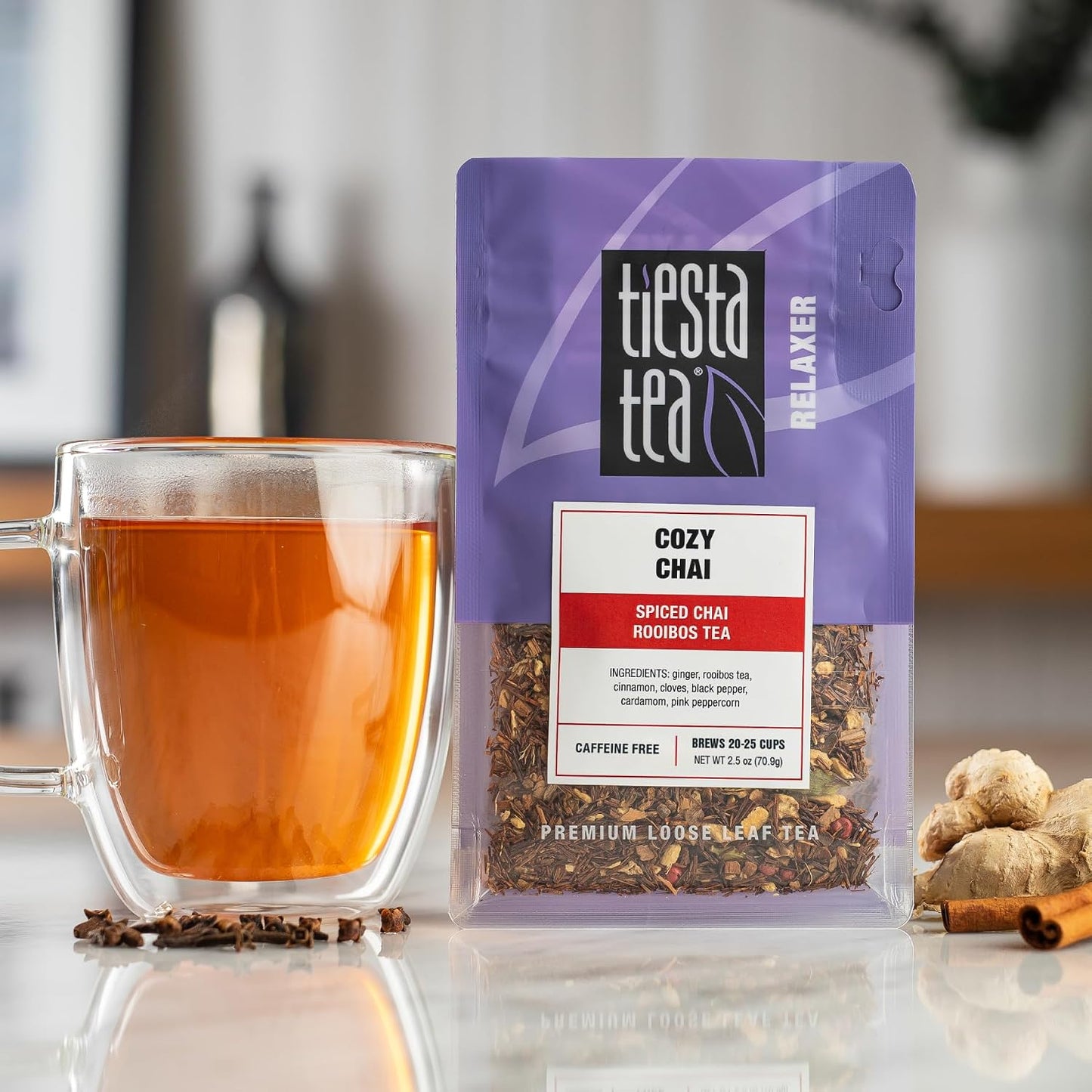 Tiesta Tea - 4 Autumnal Tea Blends, Loose Leaf, Premium Blend | Non-Caffeinated, Make Hot or Iced, Pouch of Pumpkin Spice, Cozy Chai, Chamomile Mint, Meyer Lemon Zest, Pack of 4