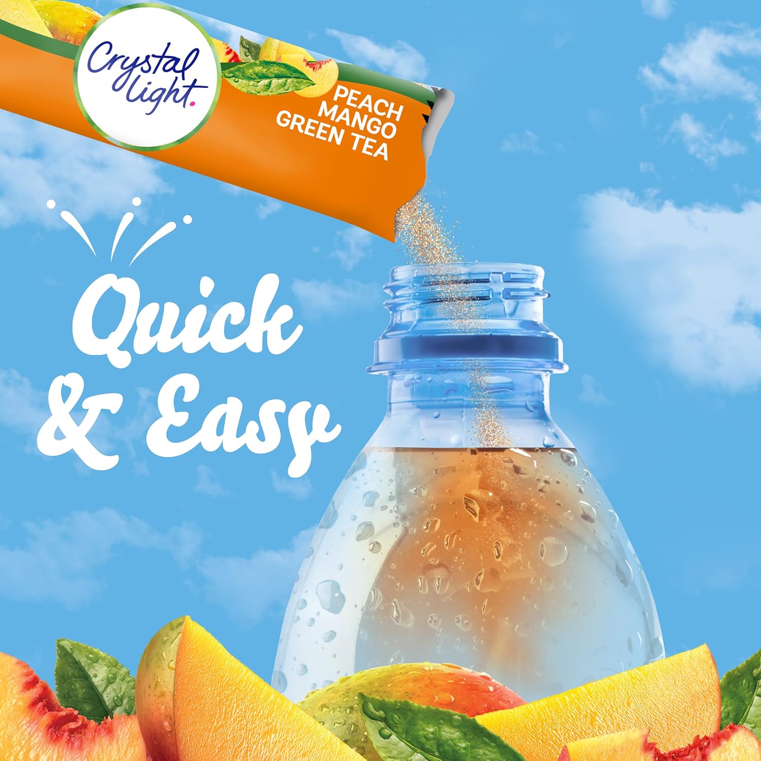 Crystal Light On The Go Peach Mango Green Tea Drink Mix, 10-Packet Box (Pack of 12)
