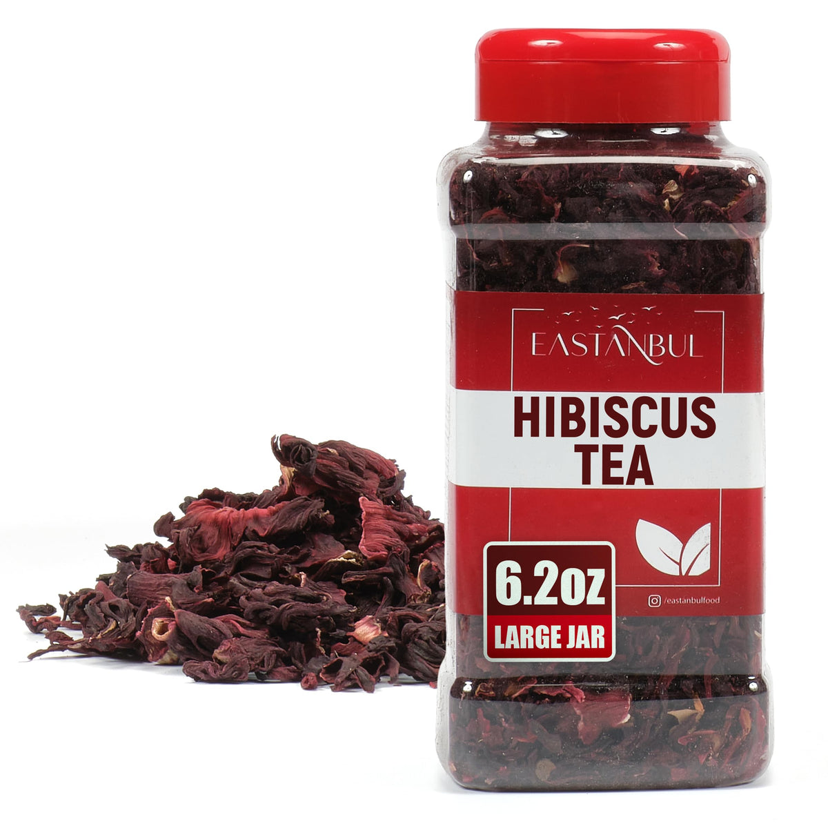 Eastanbul Hibiscus Tea Loose Leaf, Natural, Caffeine Free, Vegan, 6.2oz
