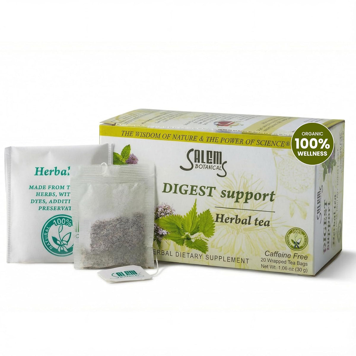 Salem Botanicals Herbal Tea, Digest Support, 20 Count, 1.2 oz