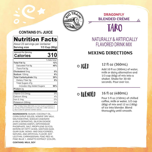 Big Train Dragonfly Taro Blended Crème Beverage Mix, 3.5 lb (Pack of 1)