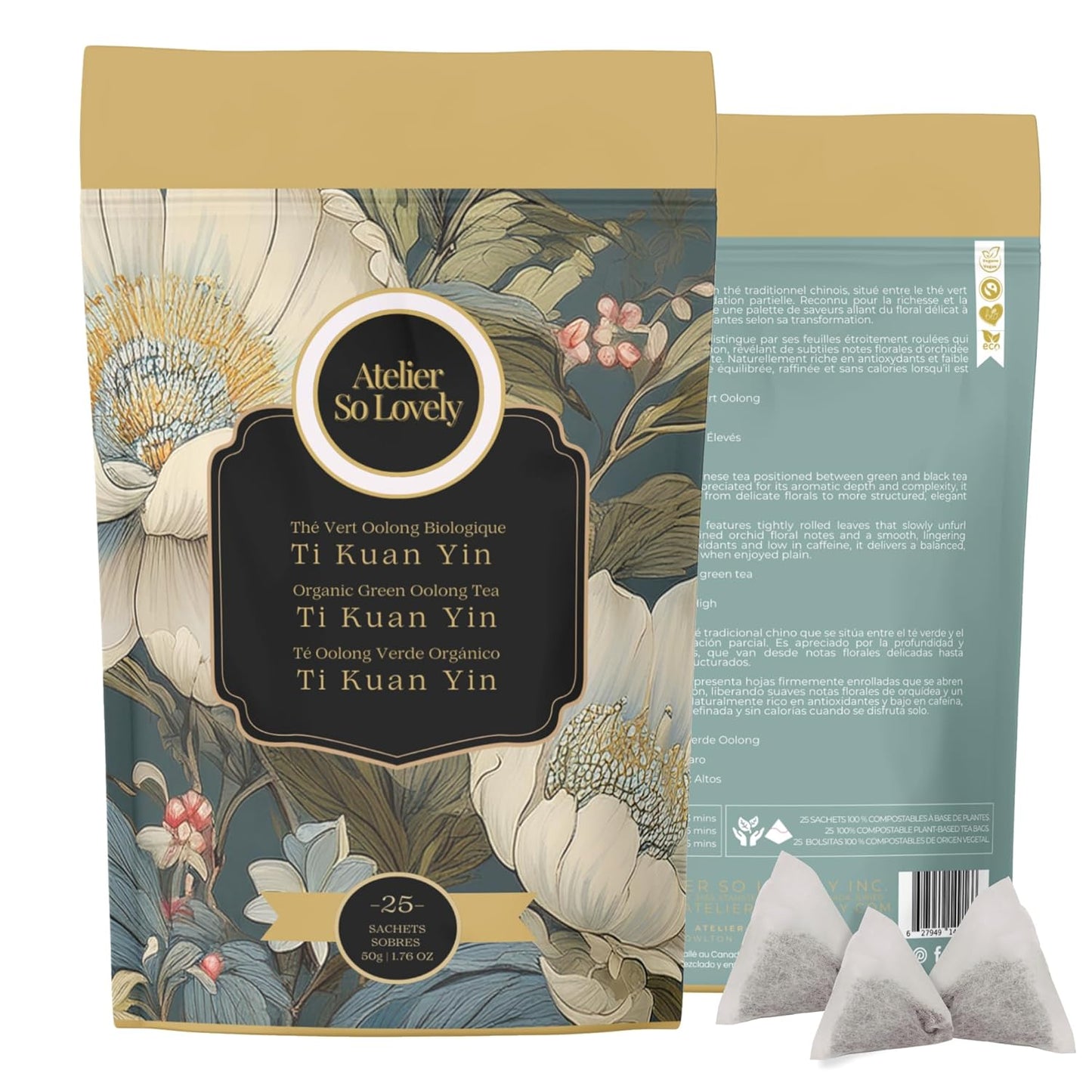 Atelier So Lovely Ti Kuan Yin Oolong Tea, Organic, Low Caffeine, Floral
