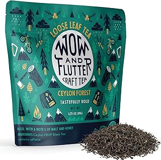 Wow and Flutter Ceylon Forest Loose Leaf Black Tea | Single-Origin Sri Lankan FBOP Leaves, Bold, Smooth & Naturally Sweet Malt + Honey Notes | Small-Batch Fresh Packed - 1.75 oz Pouch