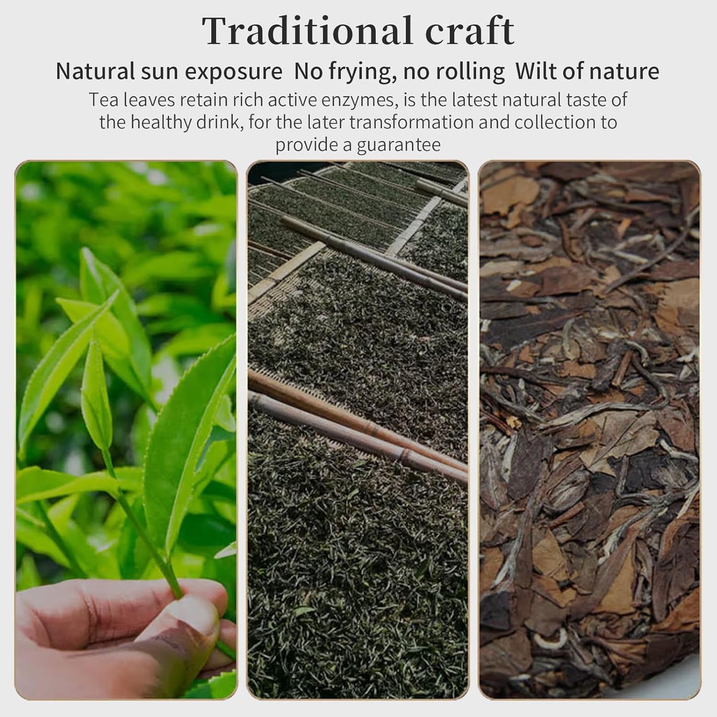 CHADUO Fuding White Tea Cake 300g/10.58oz Super Grade 2017 Year Chinese Kung Fu Tea Organically Grown Fujian China Fuding, Low Caffeine 白茶 福鼎白茶寿眉 陈年老白茶