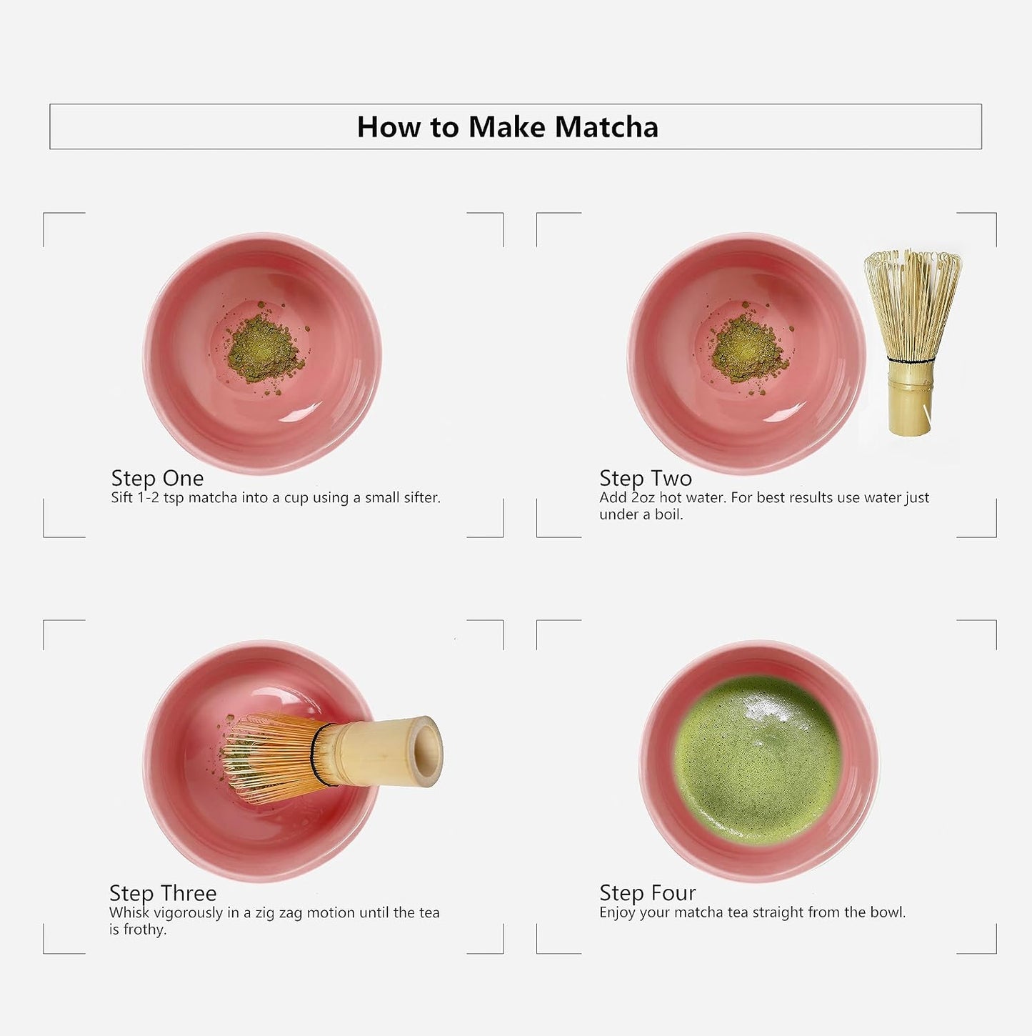 AIYICIII Ceramic Matcha Bowl Handmade Chawan 500ml (Pink) | Handmade ceramic with smooth glaze, traditional chawan shape, ideal for matcha ceremony, tea rituals and daily use