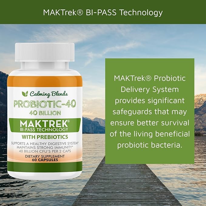 Digestive Support Tea & Probiotic Supplement (40 Billion CFU, 60 Capsules) | Herbal Tea and Probiotic Duo for Digestive Comfort & Gut Health