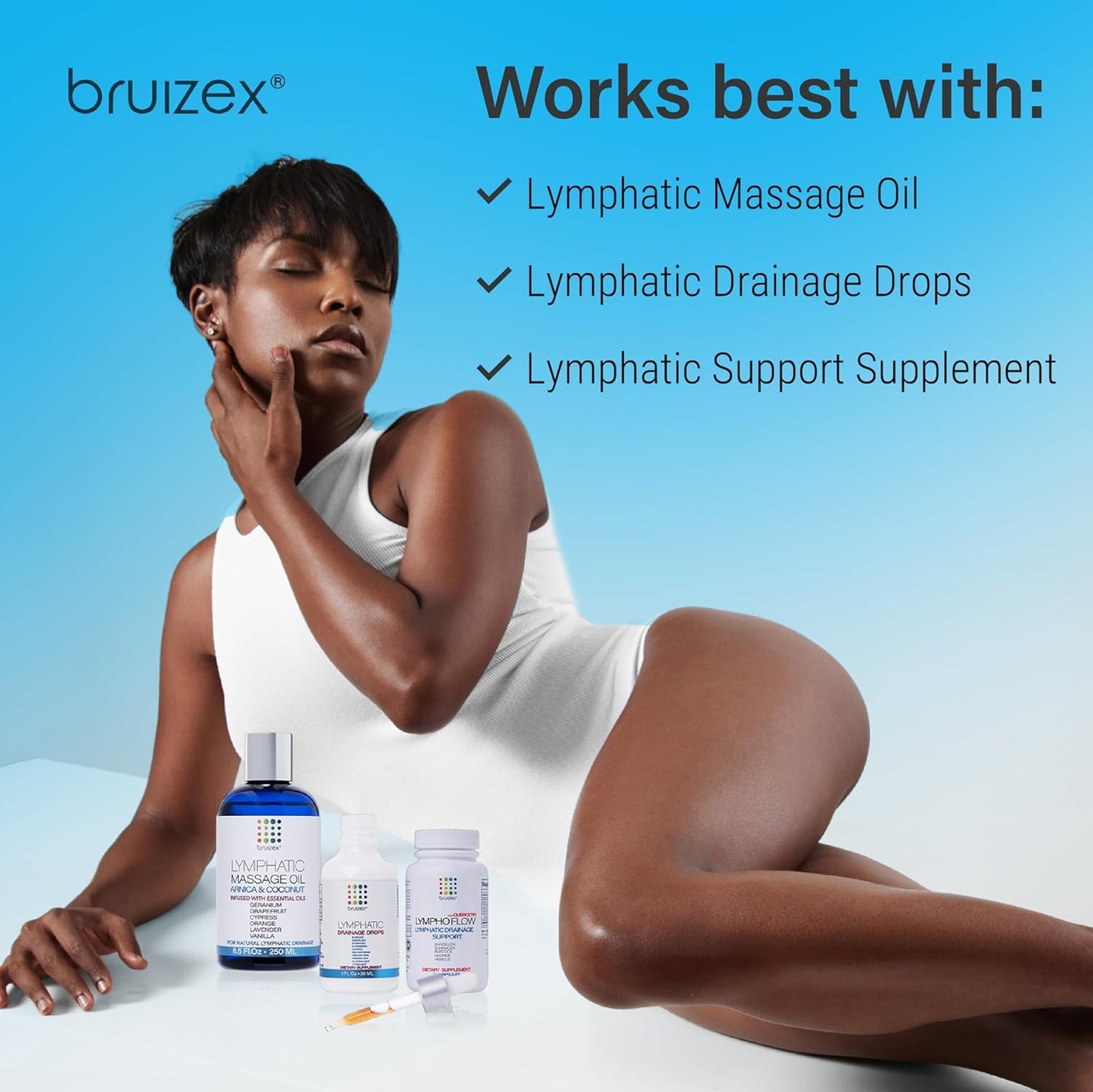 Bruizex Lymphatic Natural Herbal Tea, Lymphatic Drainage, Ginger Blend for Lymphatic System Health, Post Surgery Recovery Liposuction, BBL, Tummy Tuck, Lipedema & Lymphedema, 30-Pack