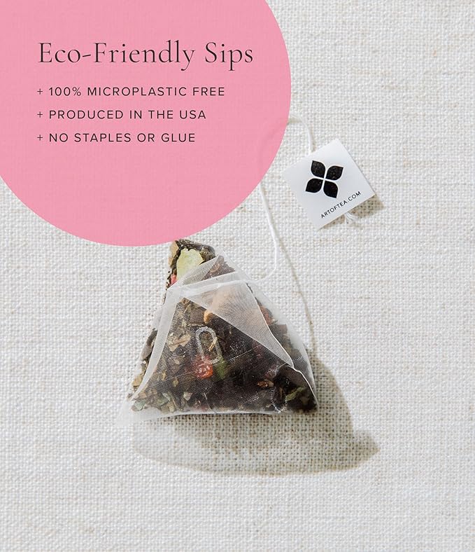 Art of Tea, Organic English Breakfast Tea, 50 Eco Friendly Pyramid Tea Bag Sachet Bulk Box