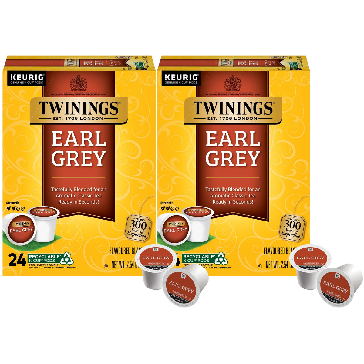 Twinings Earl Grey Black Tea K-Cup Pods for Keurig, 24 Count (Pack of 2)