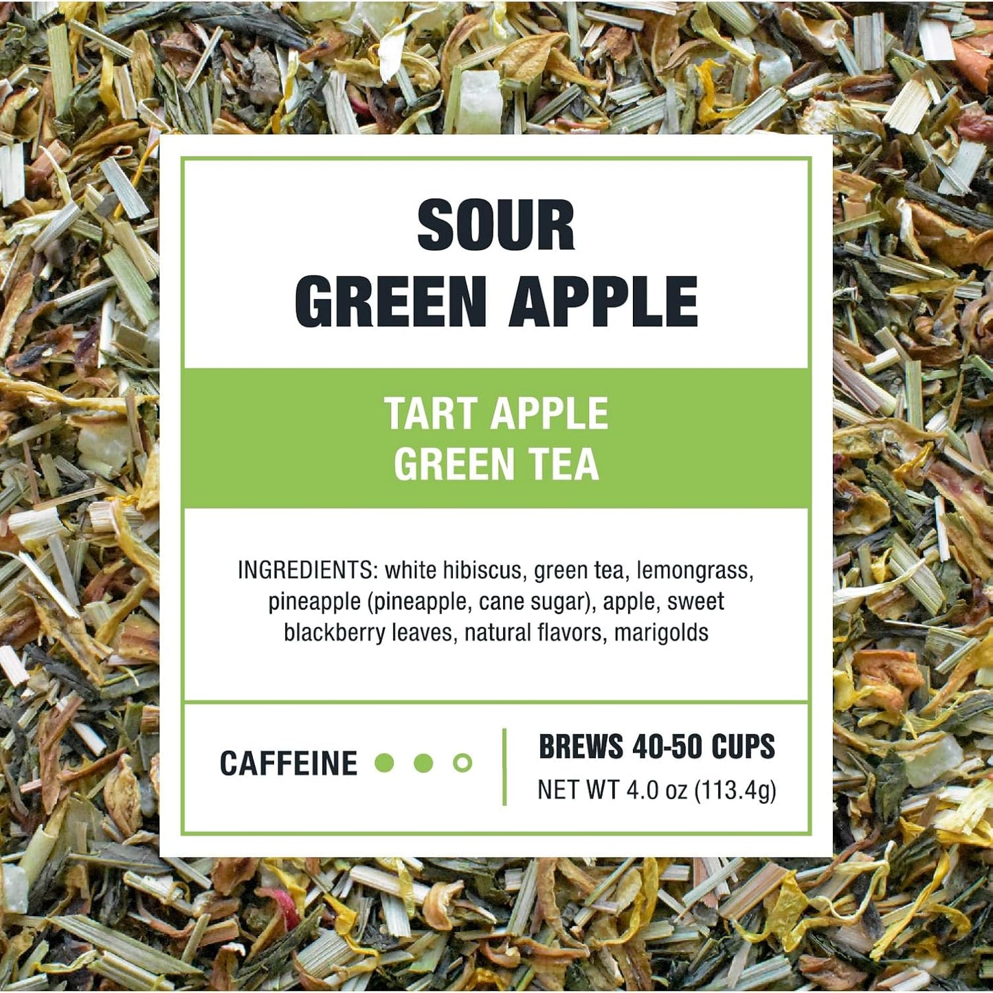 Tiesta Tea - Sour Green Apple, Loose Leaf, Tart Apple Green Tea, Medium Caffeinated Blend, Makes Hot or Iced & Up to 40-50 Cups, 4oz Refillable Tin