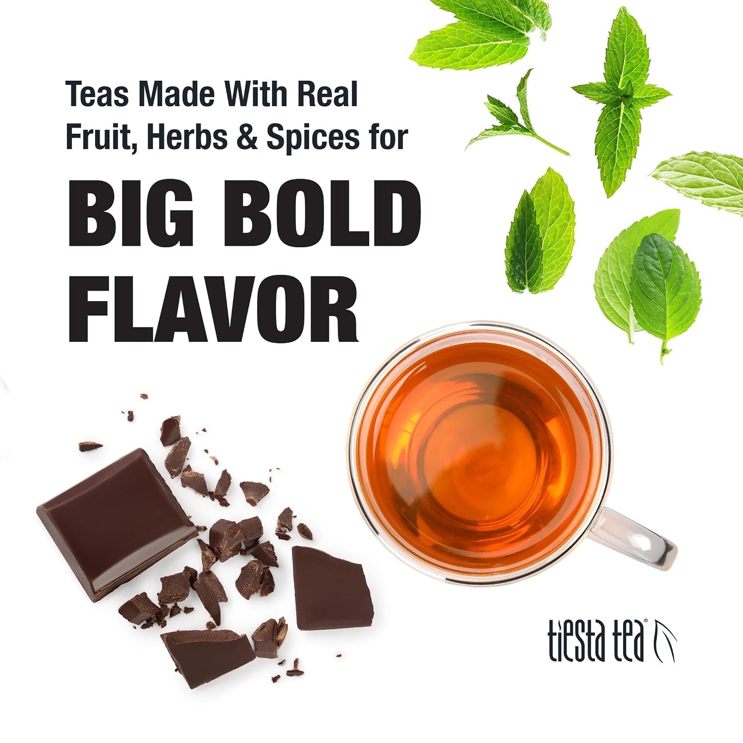 Tiesta Tea - Cocoa Mint Chill Loose Leaf Tea | Chocolate Peppermint Herbal Rooibos Blend, Non-Caffeinated, Brew Hot or Iced, Refillable Tin, Makes Up to 50 Cups, 3 Ounce
