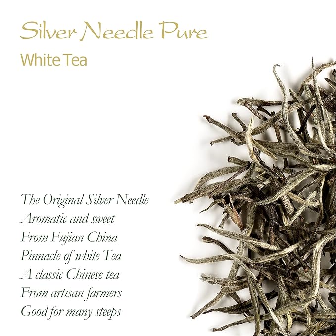Silver Needle White Tea - 100 Procent Buds - Baihao Yinzhen Chinese Silver Tip Bai Hao Yin Zhen - White Tea Silver Bai Hao Yin Zhen Tea White Needle Tea Silver Needle Tea Bai Tea White Tip