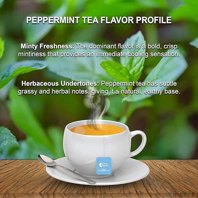 True Organic Premium Peppermint Tea, 100 Count Tea Bags, USDA Organic & Kosher Certified