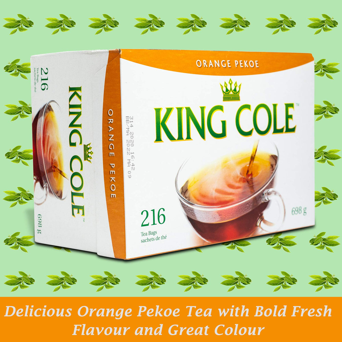 King Cole Orange Pekoe Tea Bags (216 Count), Premium Quality Orange Pekoe Tea Loose Leaf Tea Bags – 216 Orange Pekoe Tea Box