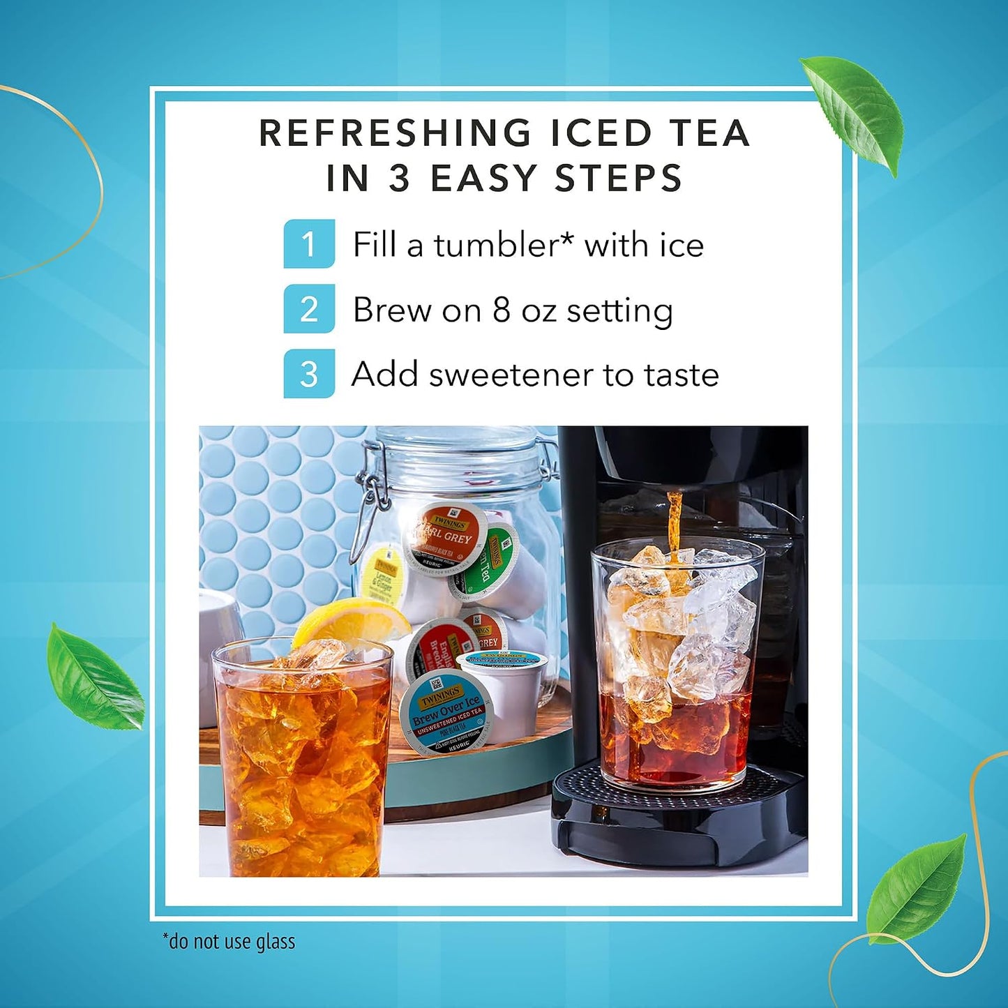 Twinings Brew Over Ice Unsweetened Black Iced Tea K-Cups 12 CT Box (6 Pack) | Refreshing, Smooth, Pure Black Tea, Naturally Caffeinated, 72 Keurig Pods for Single Serve Brewers, Fresh Iced Tea in Seconds