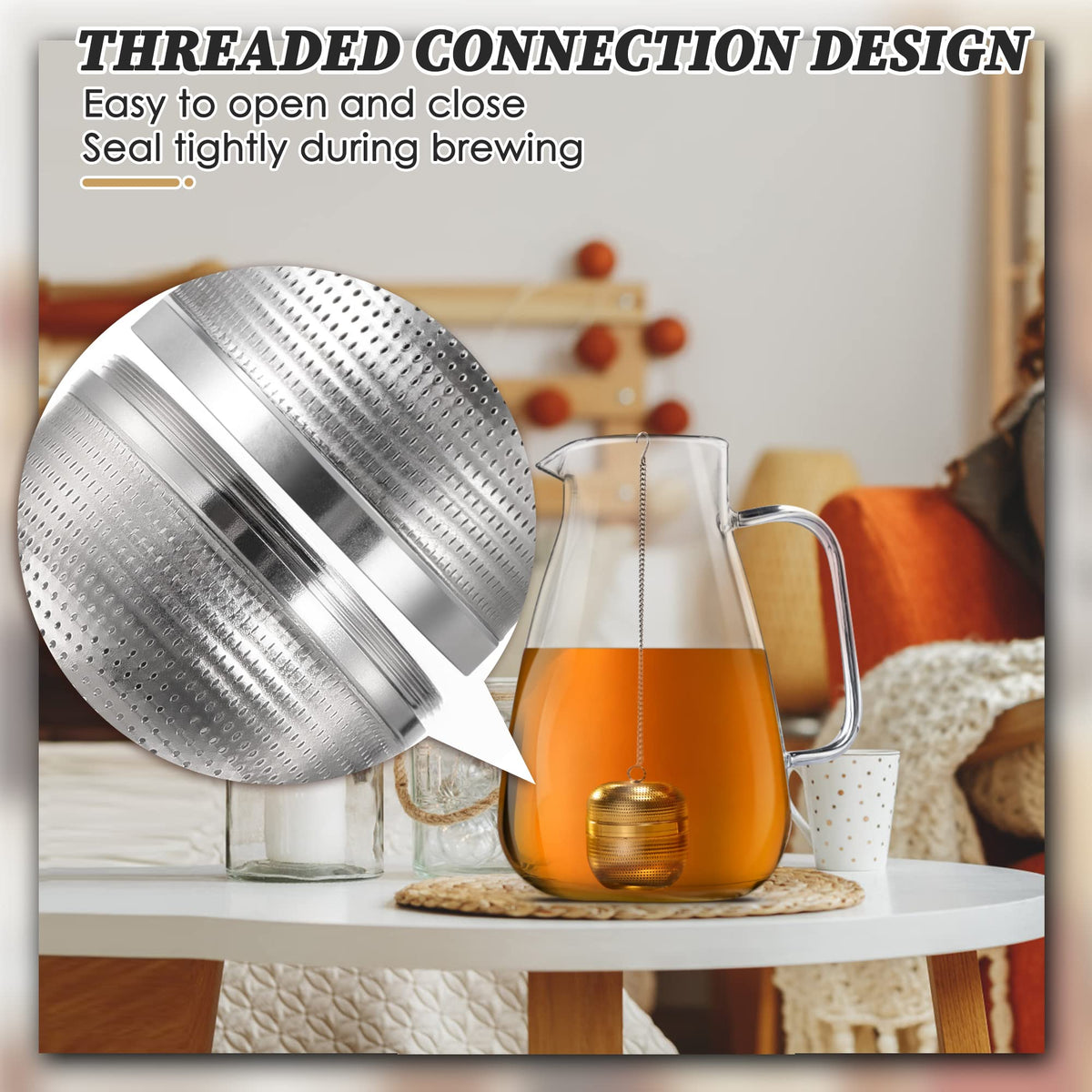 Yoassi 2 Pack Tea Infusers for Loose Tea, Extra Fine Mesh 18/8 Stainless Steel Tea Strainers, Loose Leaf Tea Steeper Tea Ball